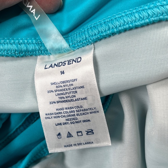 Lands’ End Teal Blue Swim Skirt Sz 14 - Picture 5 of 7